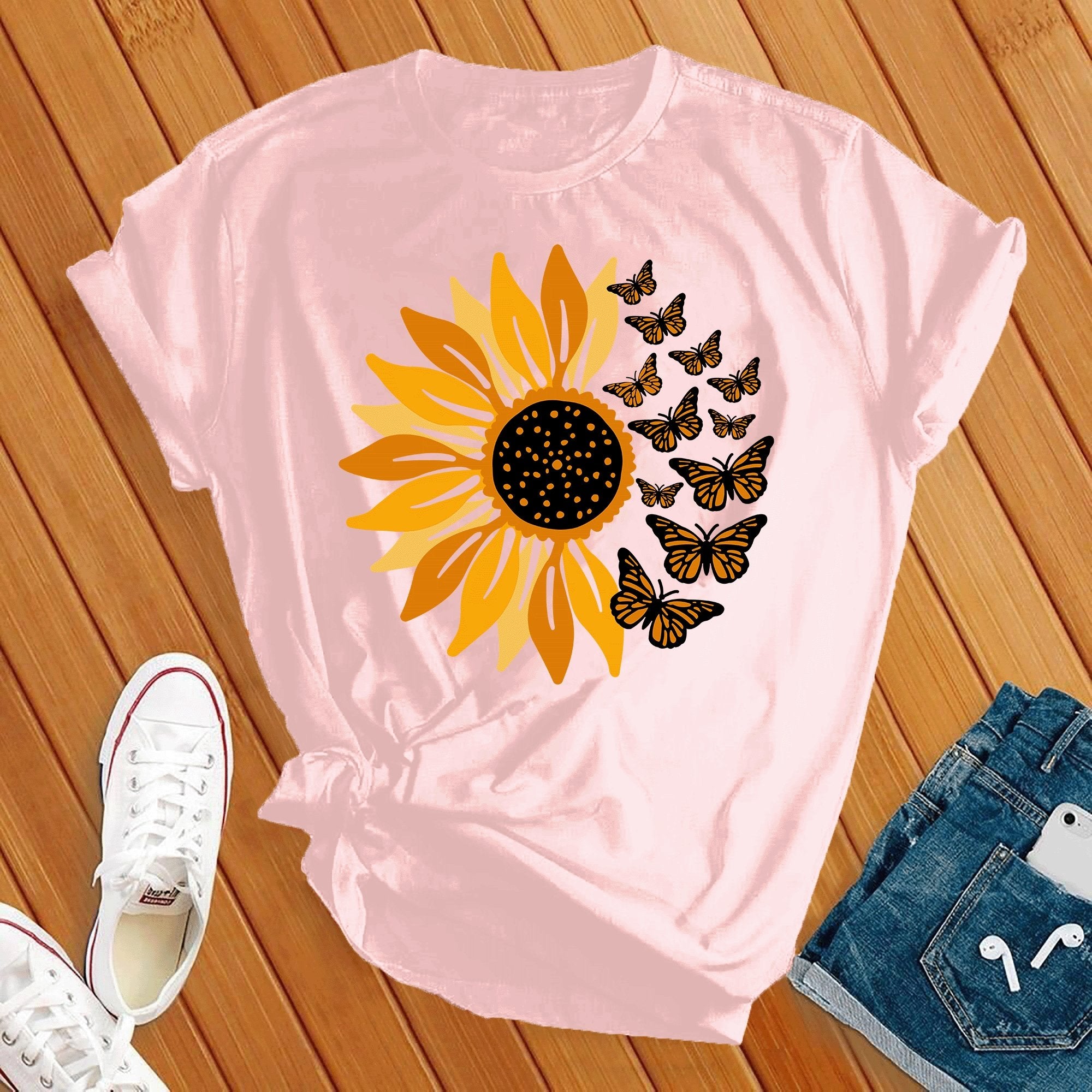 Sunflower Butterflies Tee - Love Tees