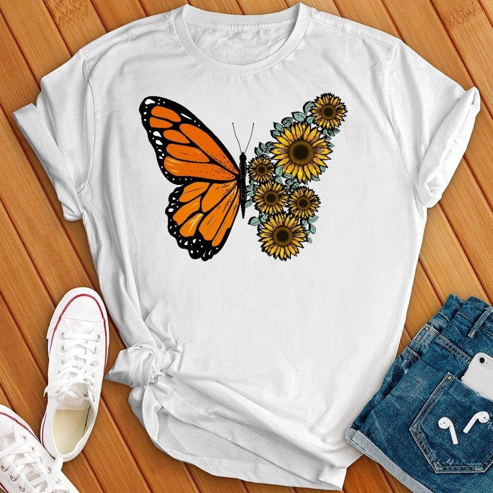 Sunflowers and Butterfly T- Shirt - Love Tees