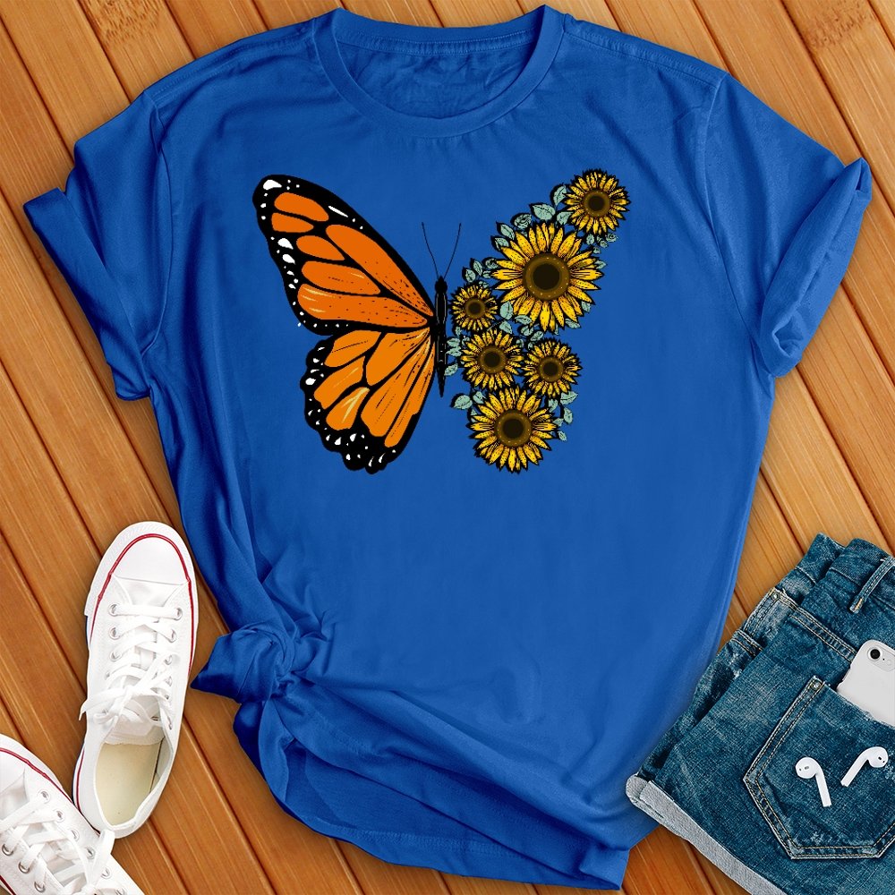 Sunflowers and Butterfly T- Shirt - Love Tees