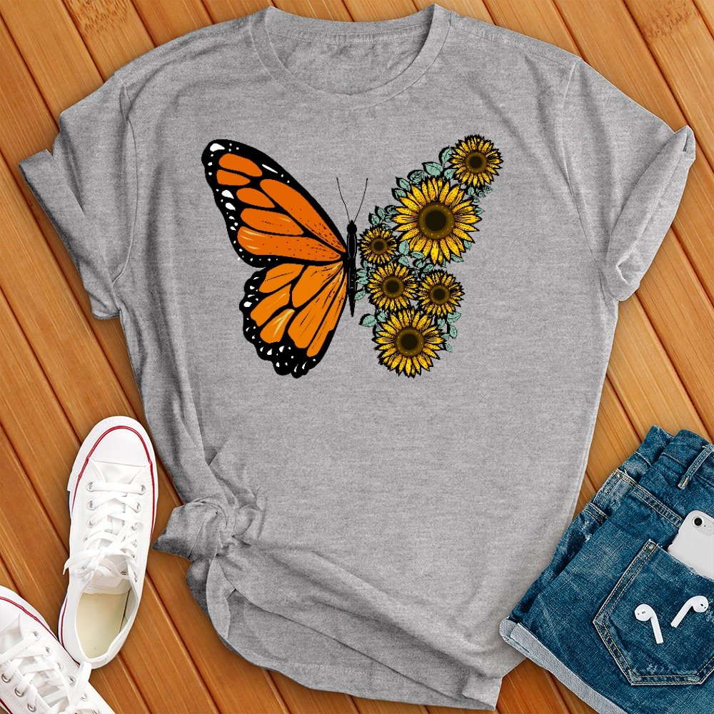 Sunflowers and Butterfly T- Shirt - Love Tees