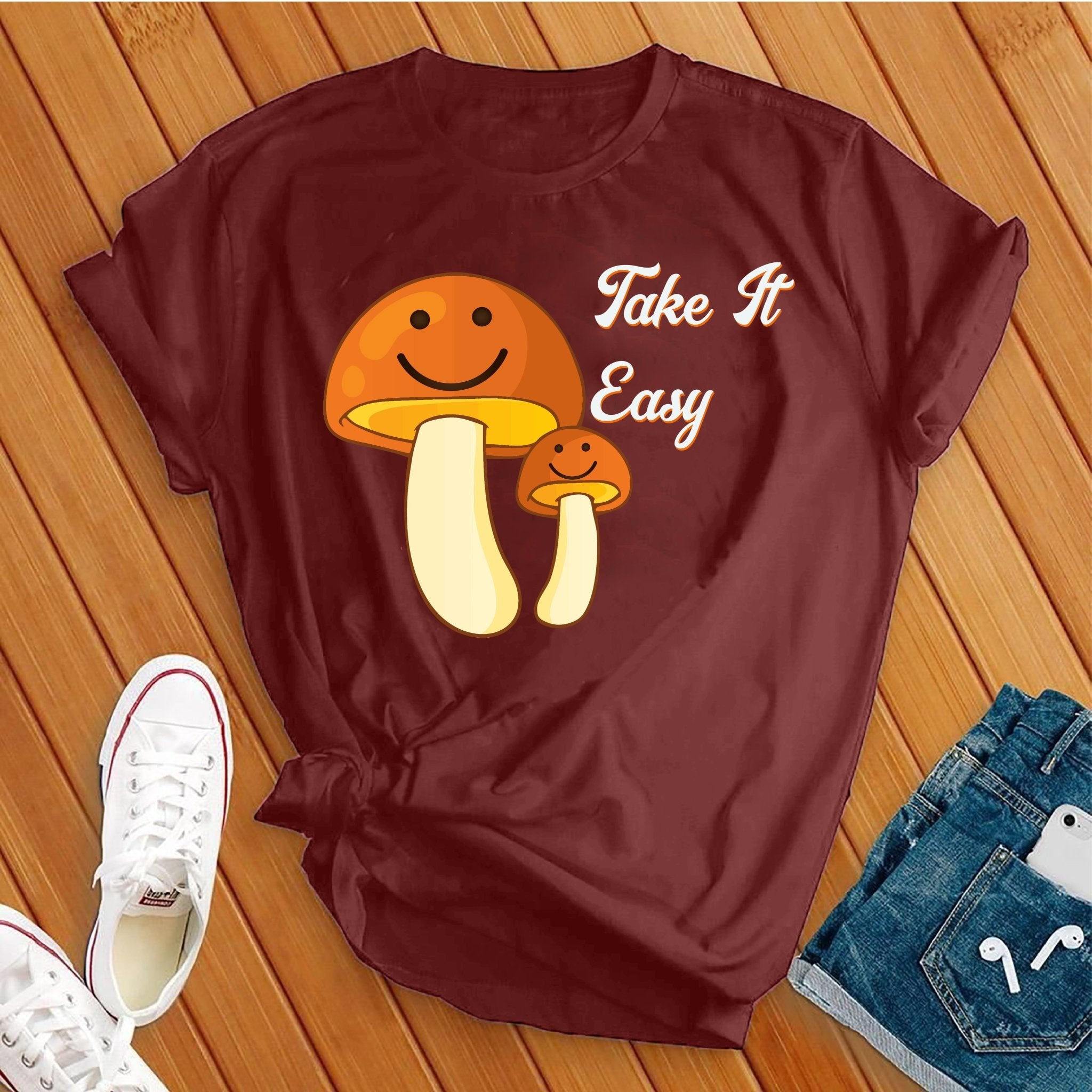 Take It Easy Retro Mushroom Tee - Love Tees