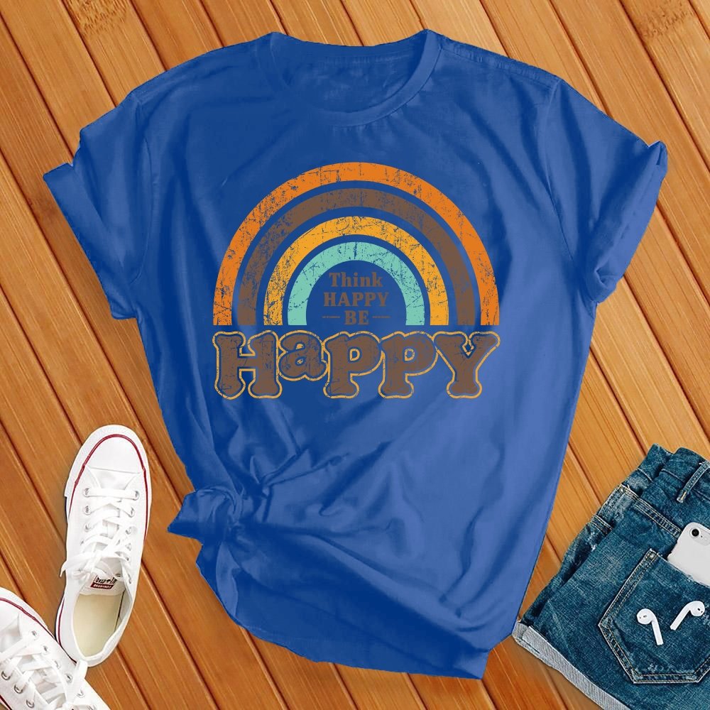 Think Happy, Be Happy Rainbow Tee - Love Tees