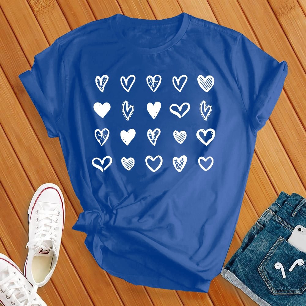 Valentines Cute Hearts Tee - Love Tees