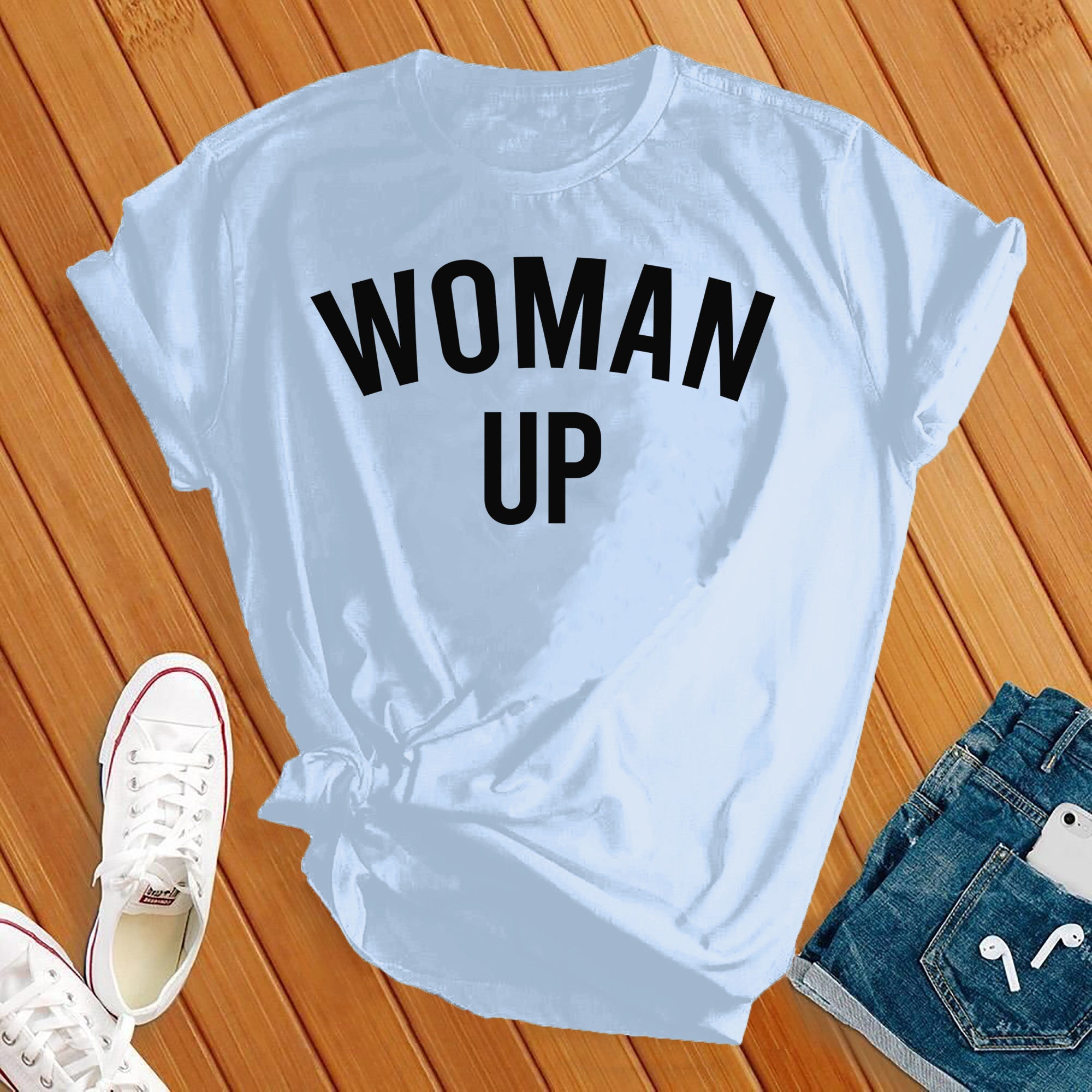 Woman Up Black Tee - Love Tees