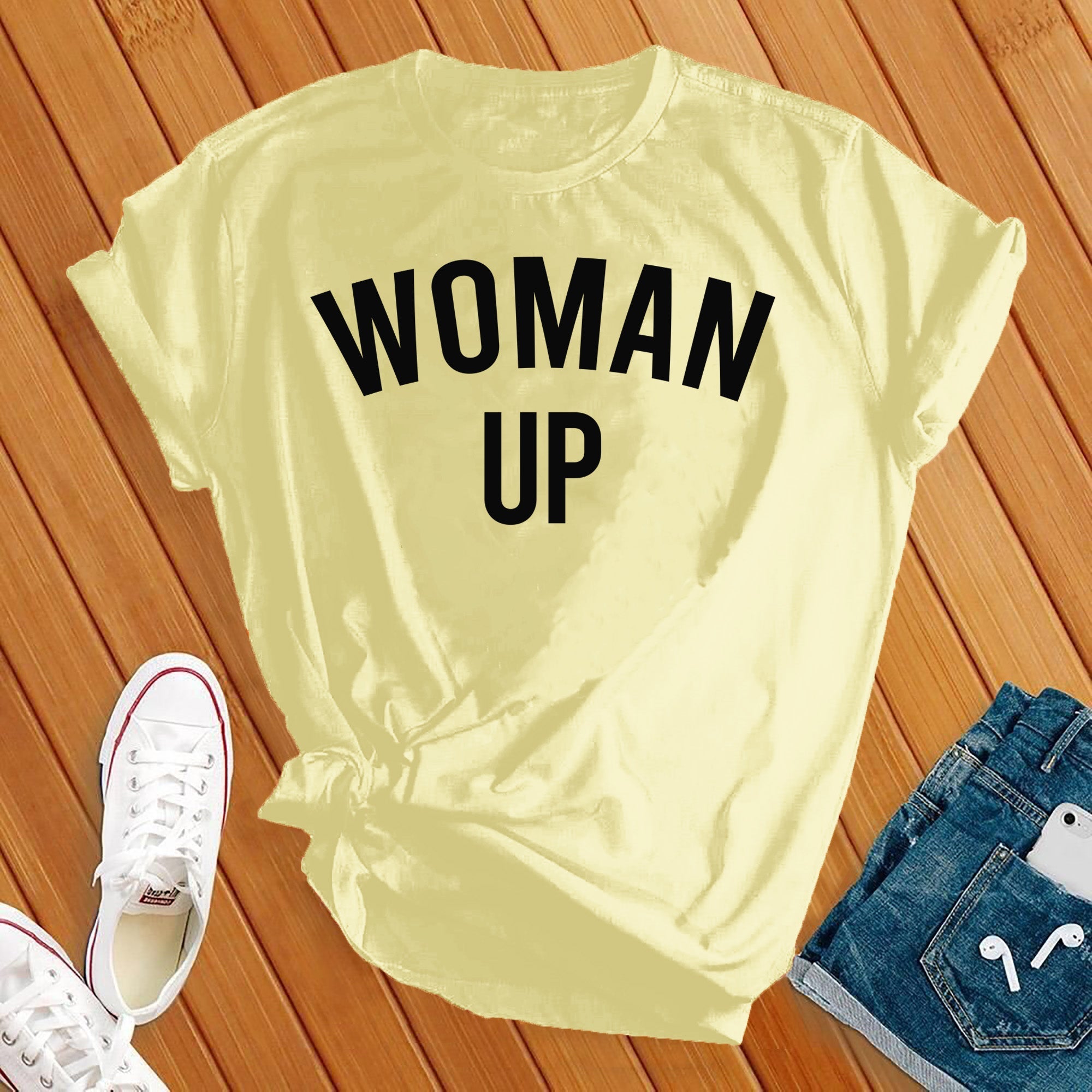 Woman Up Black Tee - Love Tees