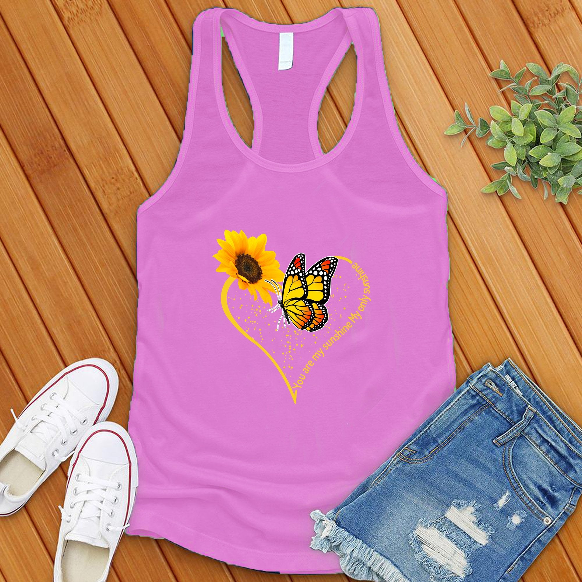 You Are My Sunshine Butterfly Heart Women's Tank Top - Love Tees