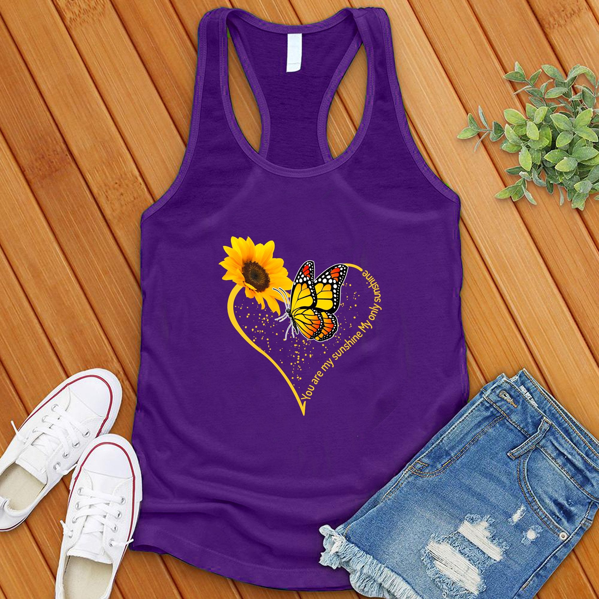 You Are My Sunshine Butterfly Heart Women's Tank Top - Love Tees